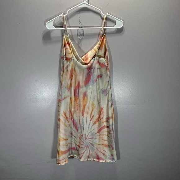 Rue 21 Women’s Pastel Pink Blue Tie Dye Print Satin Mini Slip Dress - Picture 8 of 11